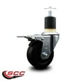 thumbnail image 2 of 3.5 Inch Soft Rubber Swivel 1-7/8 Inch Expanding Stem Caster Total Lock Brake, 2 of 2
