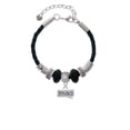 thumbnail image 2 of Delight Jewelry Silvertone Text Chat - lmao - Laughing My A** Off - Mom Celtic Knot Leather Bead Bracelet, 7"+2" Extender, 2 of 4