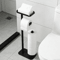 thumbnail image 4 of stusgo Black Toilet Paper Holder Free Standing with Shelf, Freestanding Toilet Paper Holders with Storage & Phone Shelf, Modern Standing Toilet Paper Holder for Bathroom, Tissue Holder Stand, 4 of 5