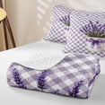thumbnail image 4 of Erosebridal Chic Lavender Quilt Full, Cute Flower Full Bedspread Sets, Gray Reversible, Lavender White, 3pcs (1 Coverlet and 2 Pillowcases), 4 of 7