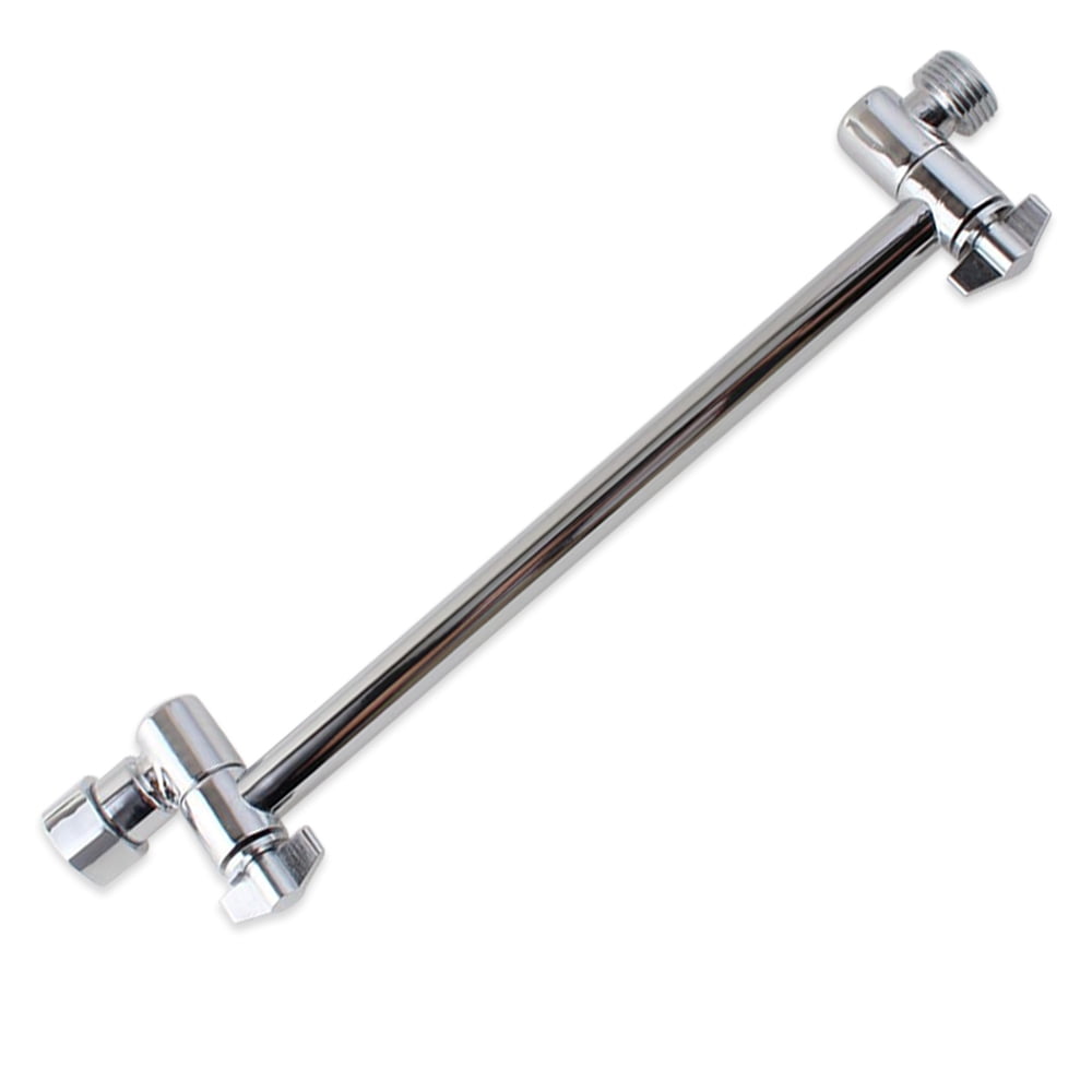 Stainless Steel Chrome Shower Head Extension Pipe Adjustable Shower Arm 