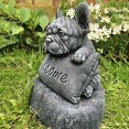 thumbnail image 3 of Bulldogs franceses Bienvenidos Accesorios para el hogar o el jardín Decoración del jardín del patio Decoración al aire libre, 3 of 5