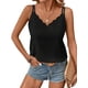 thumbnail image 1 of Camiseta Básica Sin Mangas de Satén de Seda para Mujer, Informal, con Cuello en V y Tirantes Finos en la Espalda. Negro M, 1 of 9