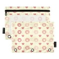 thumbnail image 2 of 2 Pack Pencil Pouch for 3 Ring Binder Smooth Zipper Folders with Pockets Clear Window Pencil Case Heart and Circle, 2 of 6