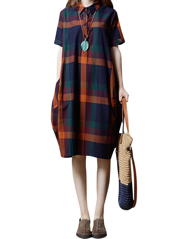 plaid dress women