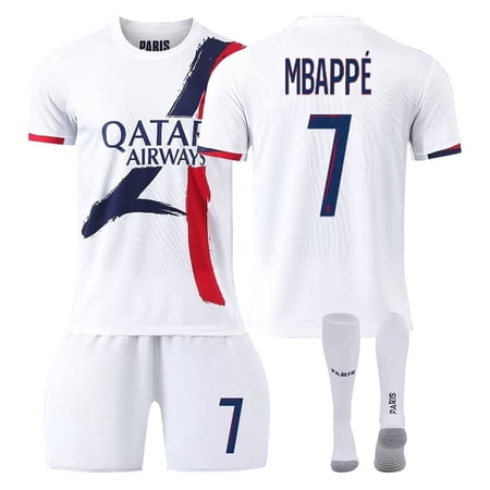 24/25 PSG White Away Soccer Activewear Print No.7 Mbappe Fans Training Football Jerseys Kits