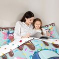thumbnail image 4 of Castle Fairy Baseball Ice Cream King Size Comforter Sets 3pcs, Graffiti Splash Comforters King Size, Blue Pink Teal,1 Comforter and 2 Pillowcases, 4 of 6