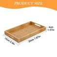 thumbnail image 3 of Mohdy Bamboo and Wooden Trays,Farmhouse Serving Tray with Handles Large Rectangular Snack Tray Serving Platter for Breakfast Tea Coffee Table Nesting Ottoman Bed Tray Decorative, 3 of 9