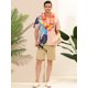 thumbnail image 3 of Lars Amadeus Camisa de patchwork de playa con botones y manga corta con estampado hawaiano para hombre Rosa M Unique Bargains Camisa, 3 of 6
