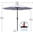 thumbnail image 3 of ABCCANOPY 10.5ft Patio Solar Umbrella LED Outdoor Umbrella with Tilt and Crank, Light Gray, 3 of 10