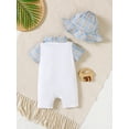 thumbnail image 4 of Mikrdoo Baby Boys Clothes Short Sleeve Plaid Splice Polo Bodysuit and Hat 2Pcs Cute Set Newborn to Infant, 4 of 8