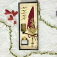 thumbnail image 2 of Antique Fountain Pen, Feather Pen With Ink, Calligraphy Set, Feather Fountain Pen, Wax Seal Stamp, Unique Calligraphy Writing Tool, gift, 2 of 4