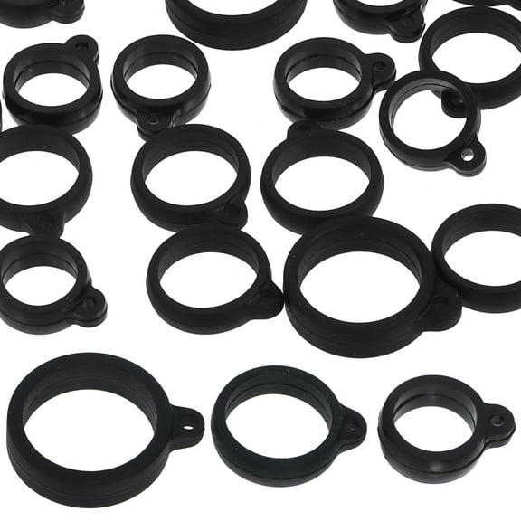 LEORX Belongings Hanging Rings Silicone Black 30Pcs