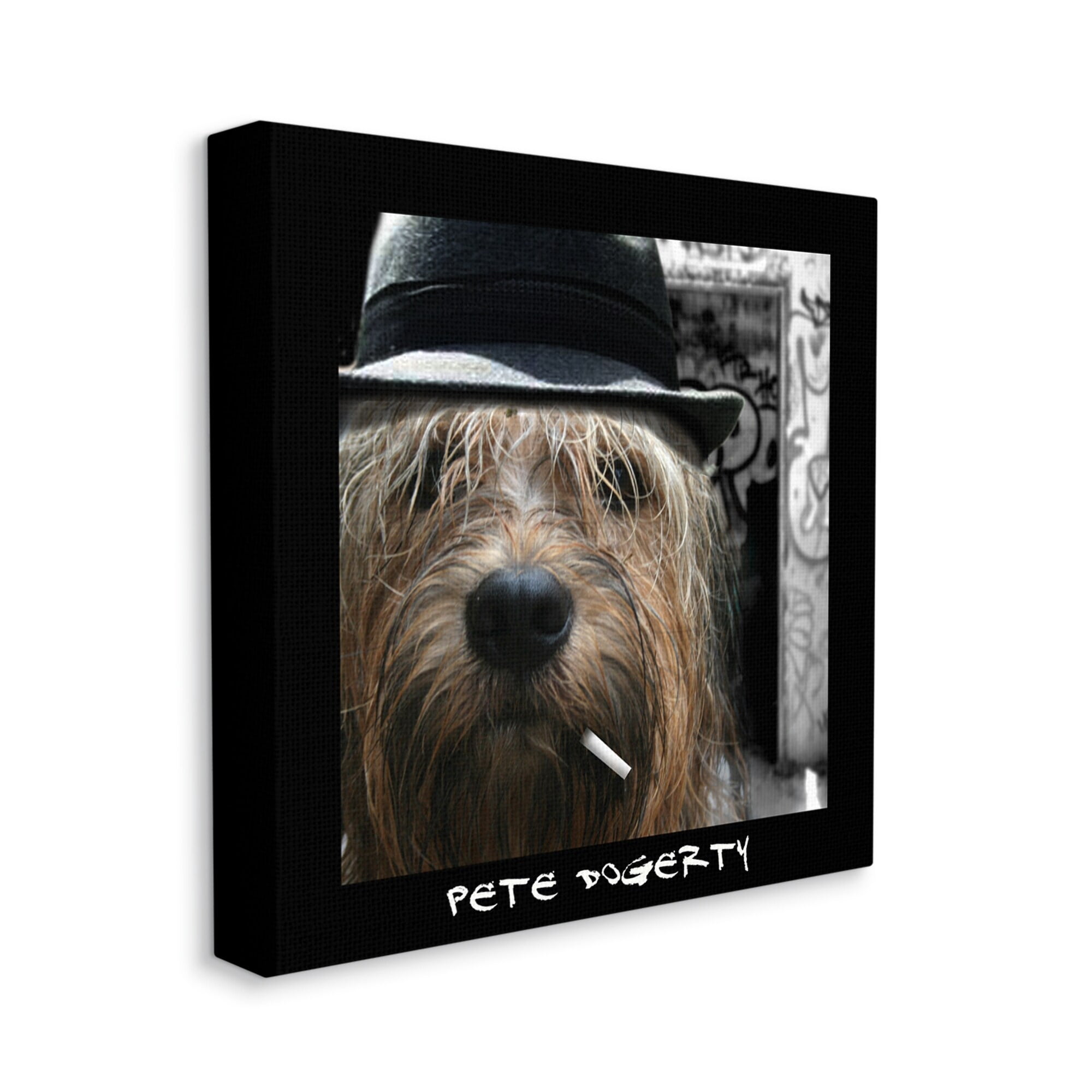 Stupell Industries Pete Dogerty Humorous Musician Hat Cigarette Dog Photograph Gallery Wrapped Canvas Print Wall Art, Design by Noah Bay