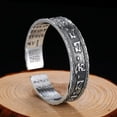 thumbnail image 2 of Retro 999 Silver Feng Shui Bracelet, Tibetan Buddhist Pixiu Bracelet for Men Women, Heart Sutra Mantras Amulet Exorcism Jewelry, Wealth Protection, Ward Off Evil Spirits Bracelet, 2 of 6