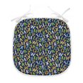 thumbnail image 1 of Alphabet Dining Chair Pad, Themed Colorful Pattern with English Letters in Irregular Order, Water Resistant Pillow with Straps for Kitchen Seats, 6 Pieces Set, Night Blue Multicolor, by Ambesonne, 1 of 5