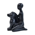 thumbnail image 1 of Figura de resina de familia de hombre y perro, escultura con vínculo emocional para conmemorar a los dueños de mascotas. Negro, 1 of 9