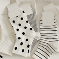 thumbnail image 4 of Tumao Women's Polka Dot & Striped Crew Ankle Socks Soft Thin Lightweight Breathable Casual & Athletic 4 Pack, 4 of 8