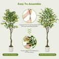 thumbnail image 5 of Acekid 5FT Artificial Lemon Tree, Fake Lemon Plant with Lights, Faux Lemon Tree with Realistic Trunk and Fruits, Suitable for Indoor Home Decoration, 5 of 9