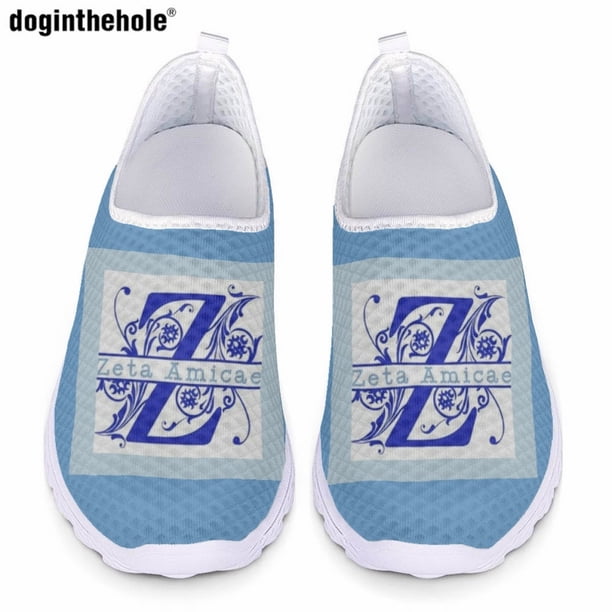 Zapatos casuales de verano para mujer de la hermandad Zeta Amicae de Doginthehole, zapatos de malla ligeros y transpirables sin cordones, zapatos deportivos para exteriores para mujer