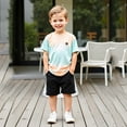 thumbnail image 2 of Bainana Independence Day Outfit Set For Toddler Boys Cartoon Print Short Sleeve Crew Neck Tops And Shorts Set Comfortable Handsome Little Boys Festival Party Playwear Size 5-6 Years, 2 of 7