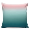thumbnail image 2 of Pink Turquoise Ombre Throw Pillow Covers, Soft Pillowcases with Invisible Zipper, Teal Modern Geometric Striped Abstract Art Square Pillow Cushion Covers for Living Room Couch Sofa Bed 26x26 Inches, 2 of 8