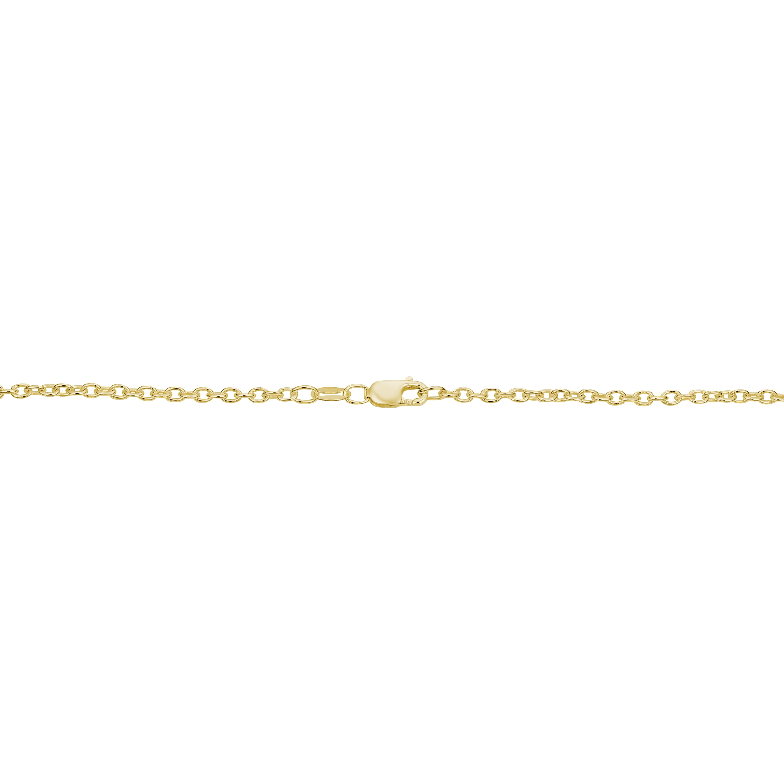 KoolJewelry Yellow Gold Over Sterling Silver Cable Chain Necklace (2.1 mm, 18 inch)