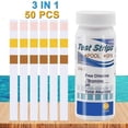 thumbnail image 4 of 2-Pack 3-in-1 Swimming Pool Water Test Strips, Chlorine, Ph, Alkalinity Test, 50 Strips Per Bottle, 4 of 5