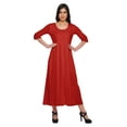 thumbnail image 1 of Moomaya Kurtis en Coton Uni pour Femmes Tenue de Fête Manches 3/4 Robe Mode pour Femmes, 1 of 5