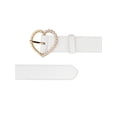 thumbnail image 2 of CINTURÓN CHIC Inspirador para Mujeres con Hebilla en Forma de Corazón y Perlas, Cinturones con Hebilla Engastada, Cinturón de Color Sólido para Vestido 40.6x1.3" Blanco, 2 of 5