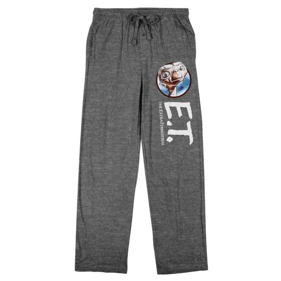 E.T. Character Logo Men's Heather Gray Sleep Pajama Pants-Medium