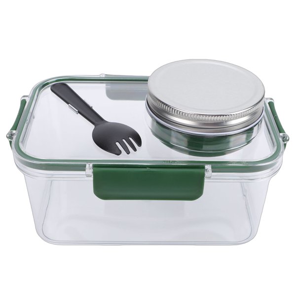 Contenedor De Ensalada Con Compartimento Para Aderezo, ABS, Reutilizable, A Prueba De Fugas, Portátil, Lonchera Para Ensalada, Contenedor De Almacenamiento De Alimentos Para La