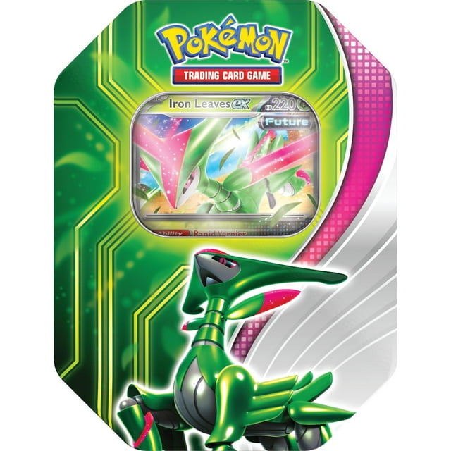 Juego de cartas coleccionables Pokemon Paradox Clash Tin Iron Leaves EX