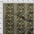 thumbnail image 3 of oneOone Silk Tabby Dark Olive Green Fabric Asian Paisley Dress Material Fabric Print Fabric By The Yard 42 Inch Wide, 3 of 4
