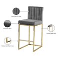 thumbnail image 4 of Meridian Furniture Giselle 26"H Velvet Counter Stool in Gray, 4 of 5