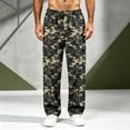 thumbnail image 3 of Casual Camo Cargo Pants for Men Relaxed Fit Straight Leg Elastic Waist Drawstring Multiple Pockets Outdoor Pants, 3 of 7