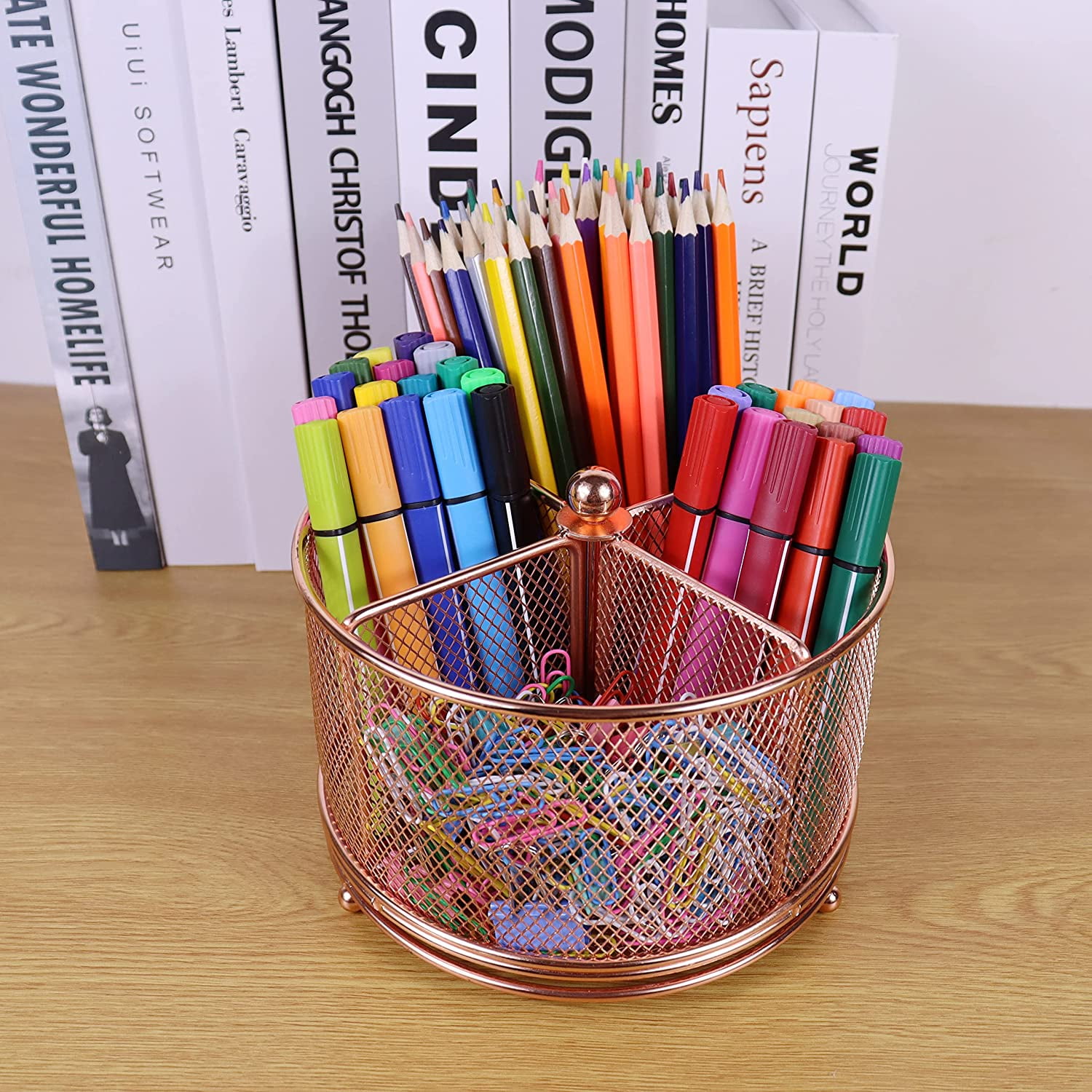 Buy Yapicoco Rotating Pen Holder for Desk Cute Pencil Organizer Black