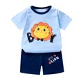 thumbnail image 5 of WOYY Boys Cartoon Print Cotton Short Sleeve T-Shirt Shorts Outfits, Sizes 9-18M, 5 of 8