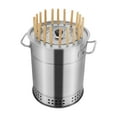 thumbnail image 4 of Smokeless Barbecue Charcoal Grill, Stainless Steel Portable kebab Surround Charcoal Barrel Shape Grill with 20 Skewers Grilling Accessories Set for Picnics, Camping (20 Skewers), 4 of 20