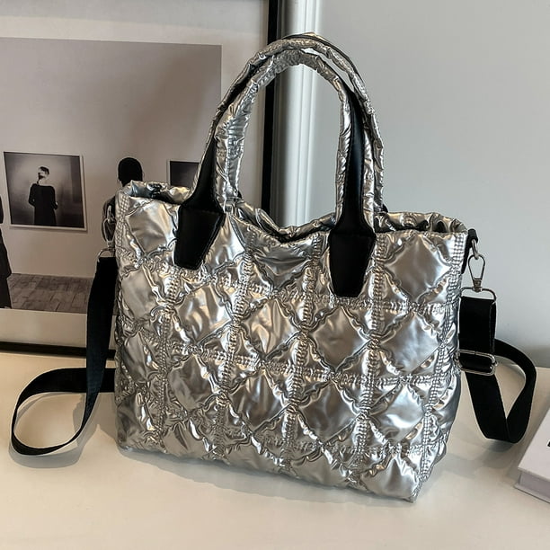 Bolso de mano informal para mujer bolso de mano suave nailon de Color sólido para viaje trabajo compras FLhrweasw Nuevo