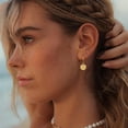 thumbnail image 2 of Disc Leverback Earrings for Women: Dainty 14k Gold Plated Dangle Earrings for Women Hypoallergenic Hammered Teardrop Coin Earring Set Gold Jewelry for Womens Trendy, 2 of 14