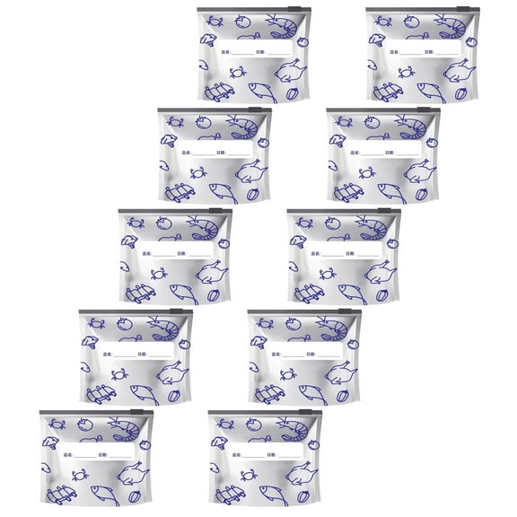 lixuesong Pack Of 10 Aluminum Foil Storage Bags Reusable Leakproof Zippered Seal for Food Freshing Kitchen Organization