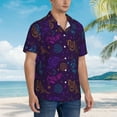 thumbnail image 3 of Fuzoiu Colorful Snake Print Hawaiian Shirt for Men, Summer Beach Casual Short Sleeve Button Down Shirts, Men’s Beach Summer Shirts with Pocket,Large, 3 of 7