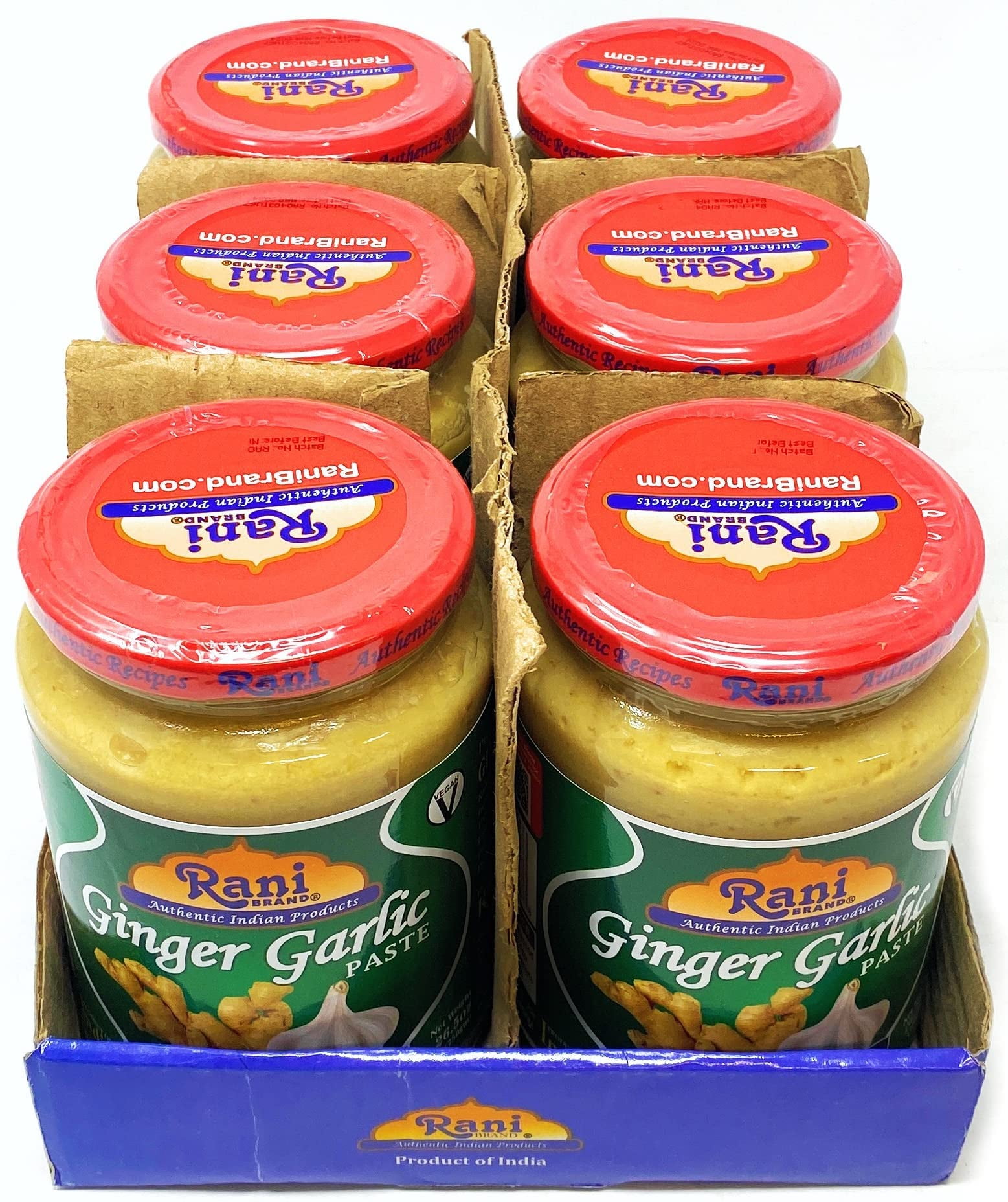Rani Ginger Garlic Cooking Paste 26.5oz (750g) Glass Jar, Pack of 5+1 FREE ~ Vegan | Gluten Free | NON-GMO | No Colors | Indian Origin