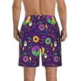 thumbnail image 3 of Kll Mardi Gras And Donuts Men'S Casual Summer Beach Shorts Hawaiian Shorts With Pockets-X-Large, 3 of 9