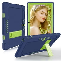 SOATUTO for Aoyodkg Tab A22 10.1 Case , Shock-Resistant Rugged Hybrid Kids Friendly Sturdy Shell Built-in Stand for Meberry M7 / Awow UTBook / Logic T10L JUSYEA J5-W 10.1 inch Tablet - Navy Green