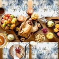 thumbnail image 4 of Fall Placemats Set of 4 Blue White Pumpkin Place Mats Thanksgiving Placemat Flowers Eucalyptus Leaves Table Mats for Dining Kitchen Table Holiday Dinner Party Home Fall Decorations 13x19 Inch, 4 of 8
