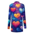 thumbnail image 4 of Xdegoge Valentines Cardigan for Women Long Sleeve Open Front Cardigans Fashion Playful Love Heart Prints Top Casual Loose Plus Size Versatile Outfits, 4 of 4