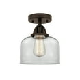 thumbnail image 4 of Innovations Lighting  Nouveau 2 Bell - 1 Light 8" Semi-Flush Mount Clear/Oil Rubbed Bronze, 4 of 5