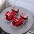 thumbnail image 2 of KPOPLK Toddler Girl Sandals Little Kids Summer Dress Shoes Open Toe Flats Cute Sandals for School Beach Party Size 12,Red, 2 of 8